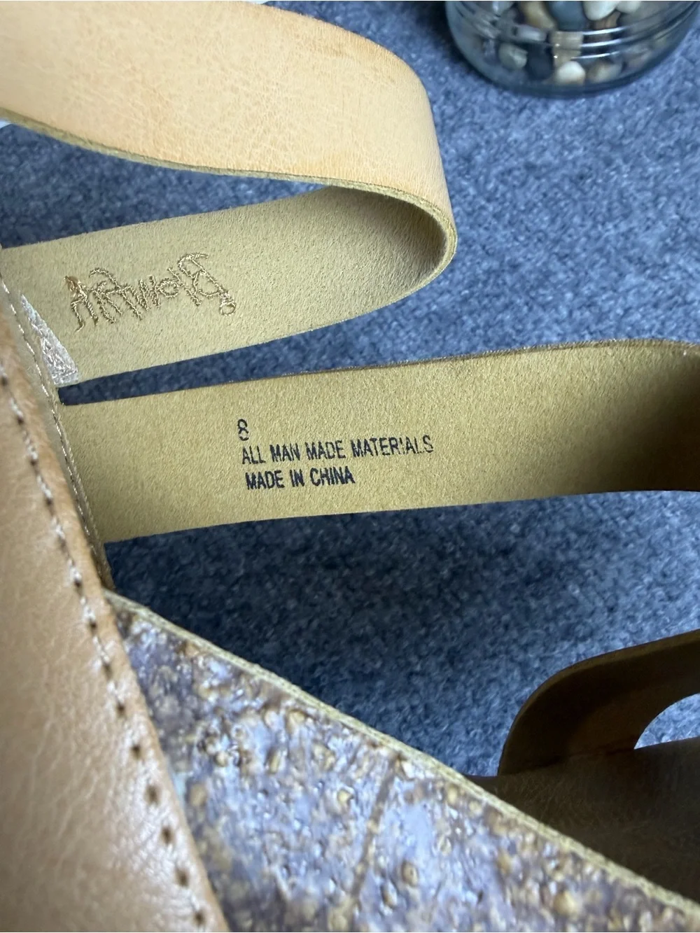 Blowfish Malibu Hapuku Tan Cork Wedges Sandals Strappy EUC | Size 8